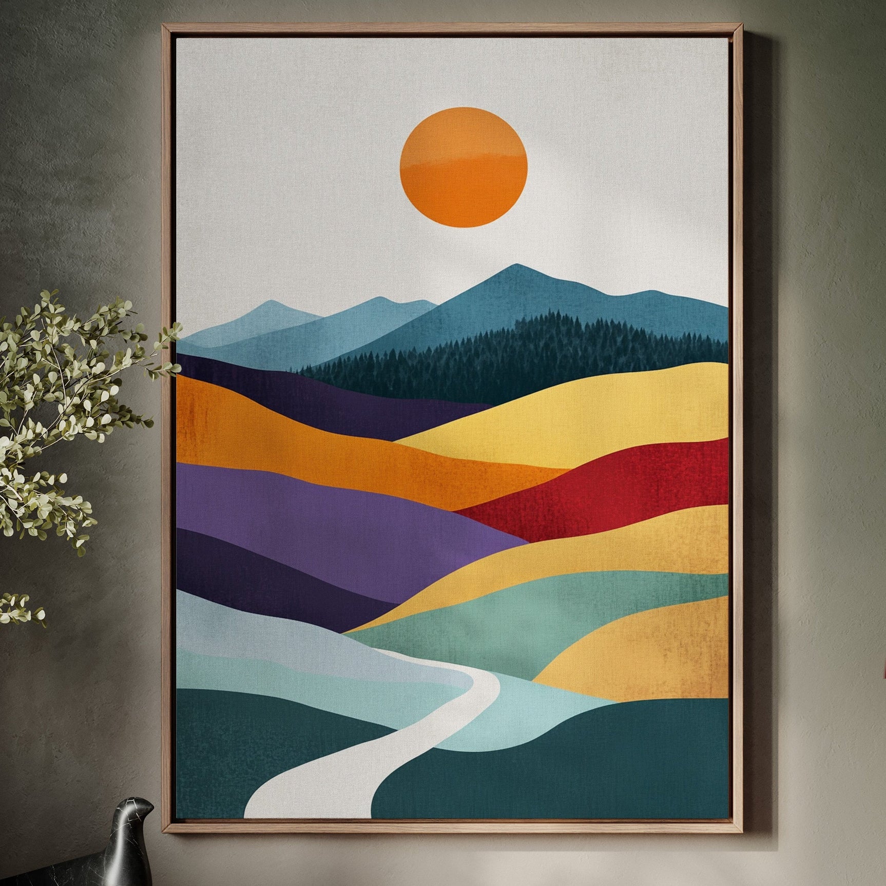 Sunlit Peaks - Abstract Landscape Art