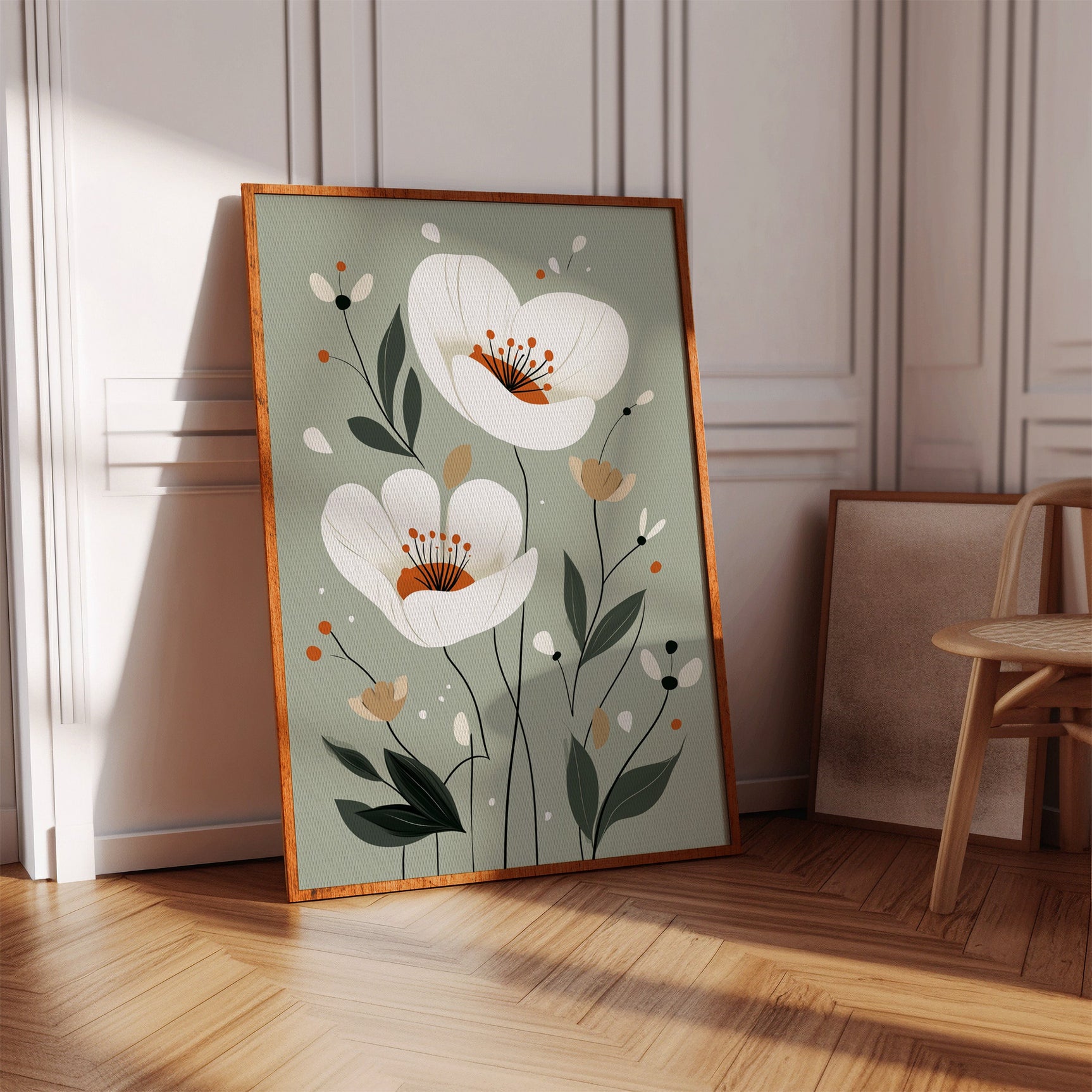 Tranquil Blossoms - Minimalist Floral Art