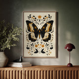 Gilded Monarch - Vintage Butterfly & Floral Art