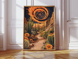 Pathway Through Fiery Blooms
