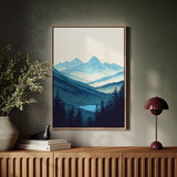 Serene Peaks - Tranquil Mountain Landscape Art