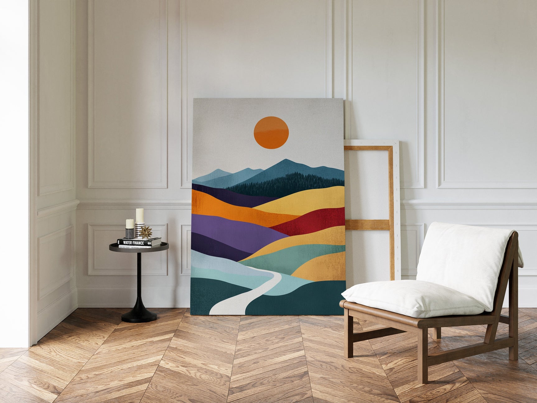 Sunlit Peaks - Abstract Landscape Art