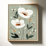 Tranquil Blossoms - Minimalist Floral Art