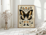 Gilded Monarch - Vintage Butterfly & Floral Art