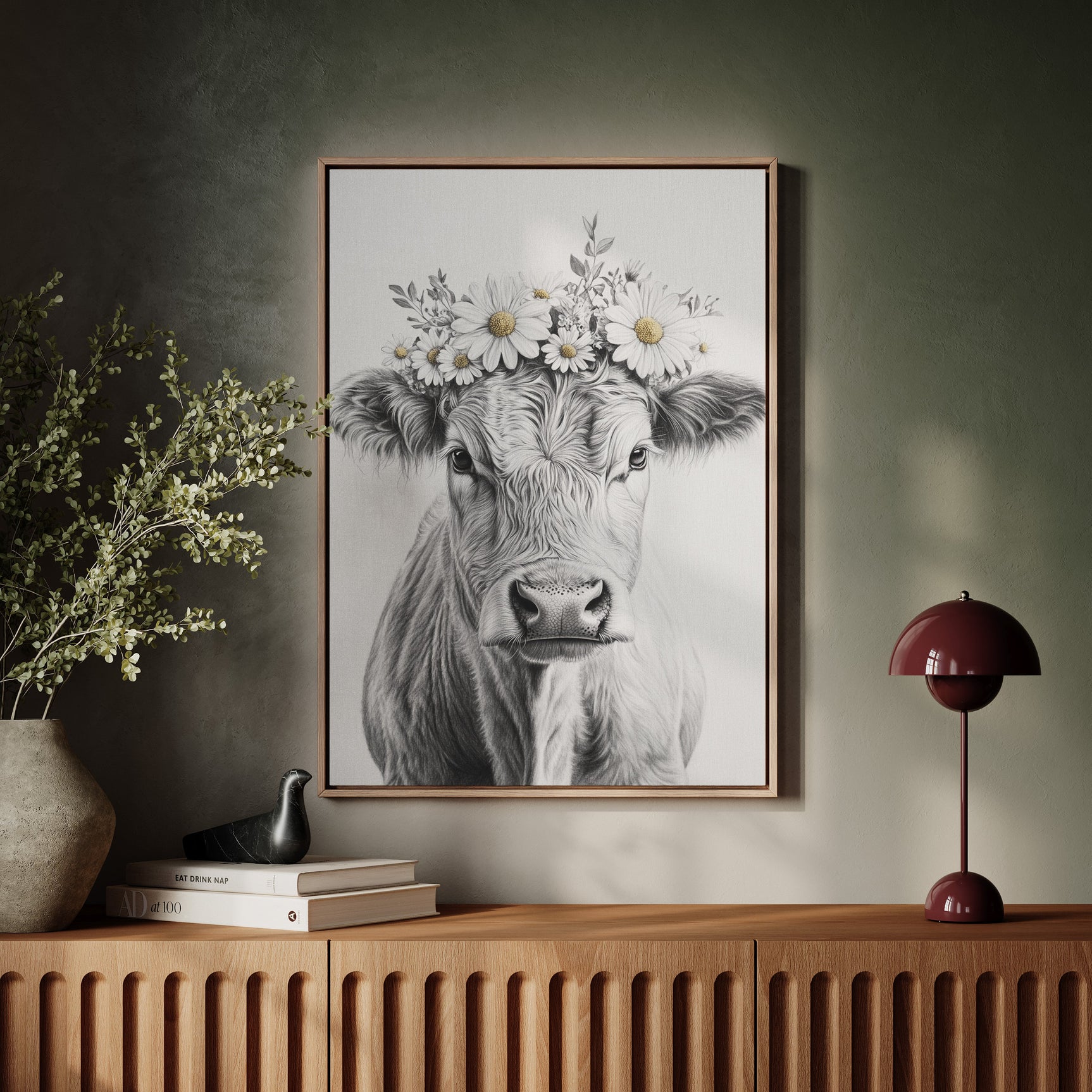 Rustic Daisy Cow