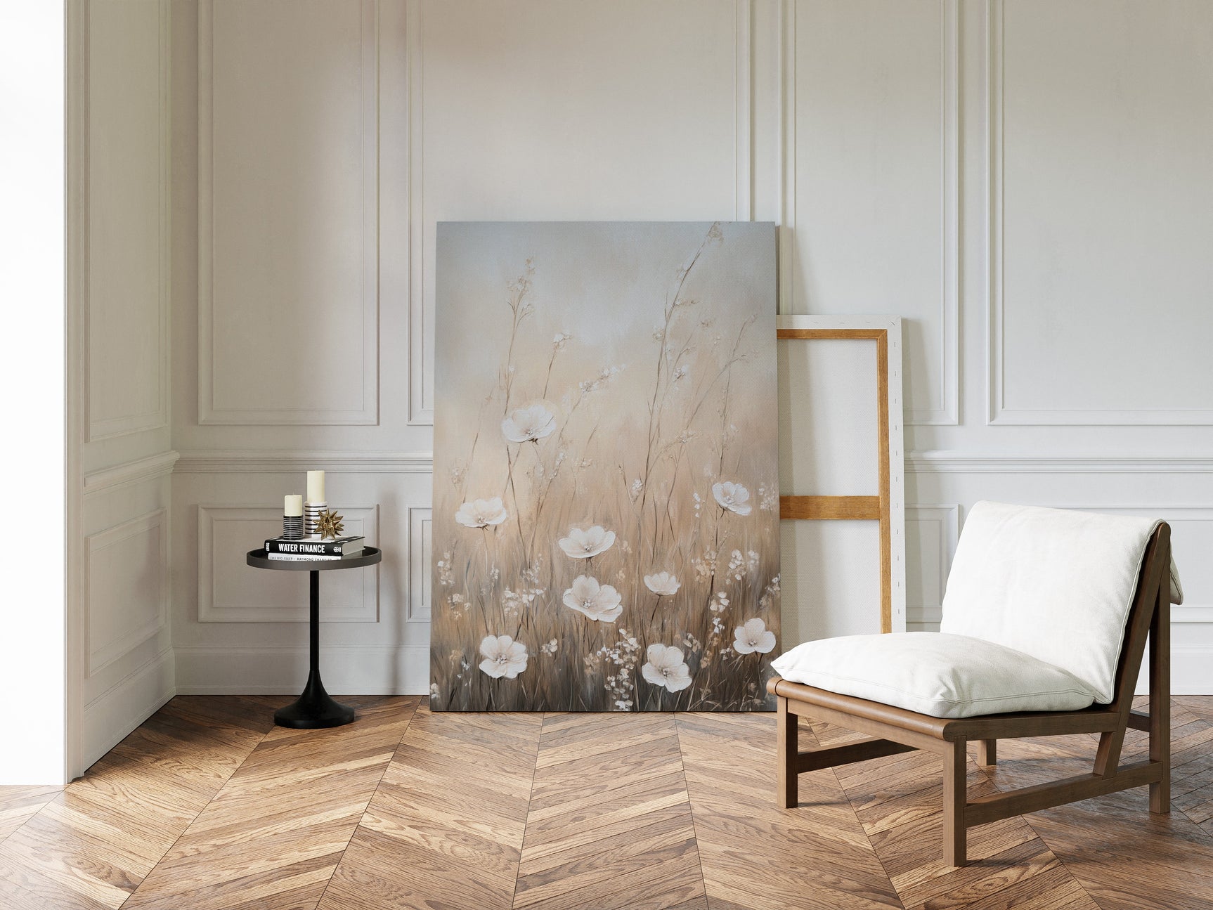 Serenity in Beige Blossoms