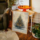 Illuminated Pines in Winter's Embrace