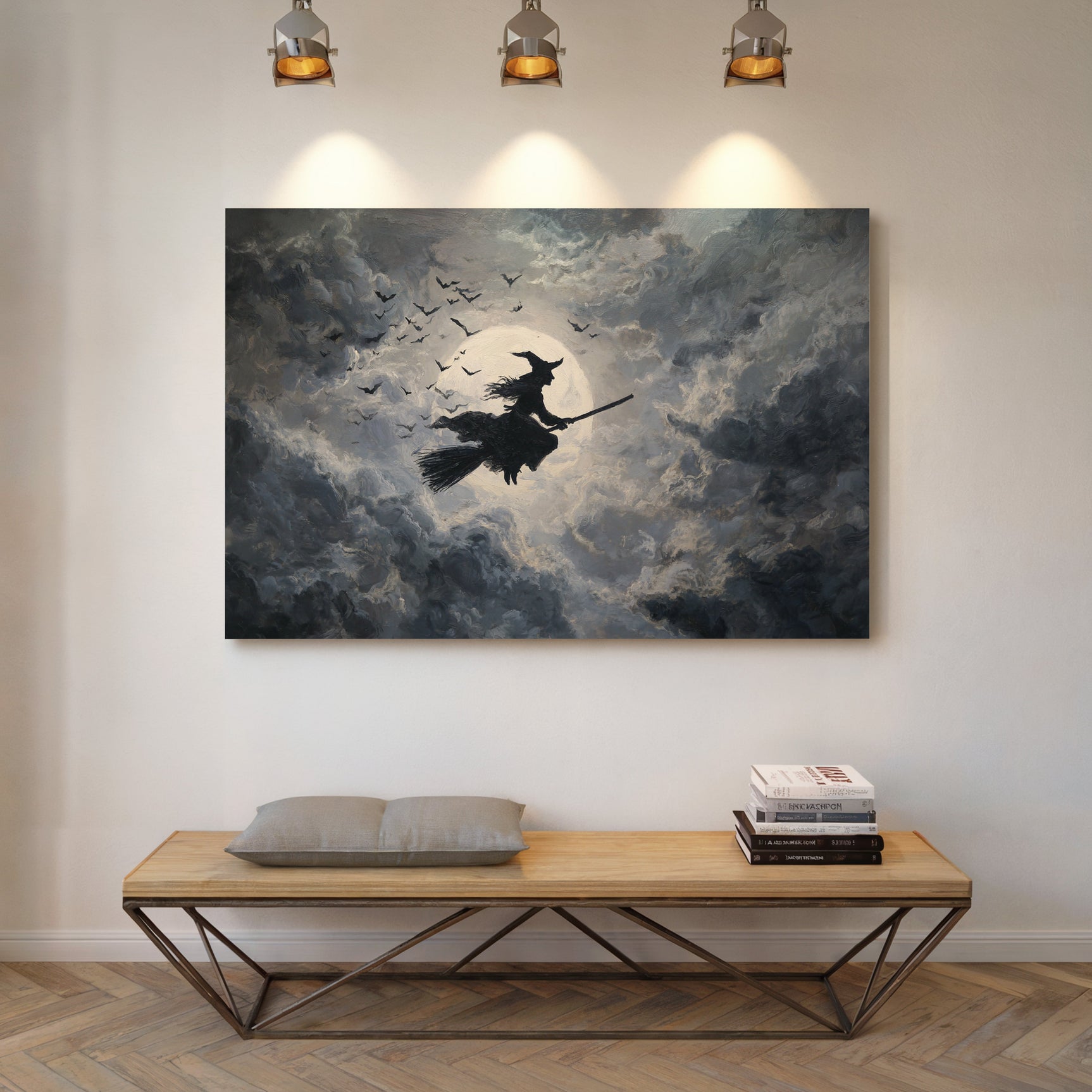 Midnight Flight Under Moonlit Skies