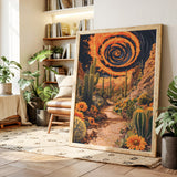 Pathway Through Fiery Blooms