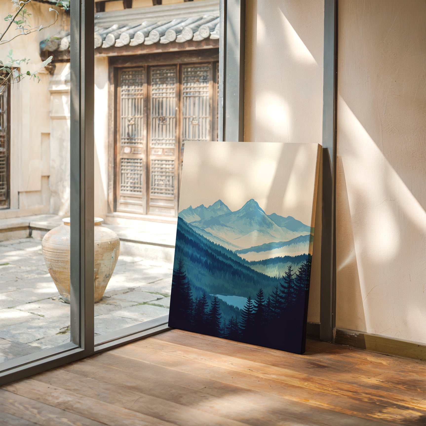Serene Peaks - Tranquil Mountain Landscape Art