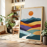 Sunlit Peaks - Abstract Landscape Art
