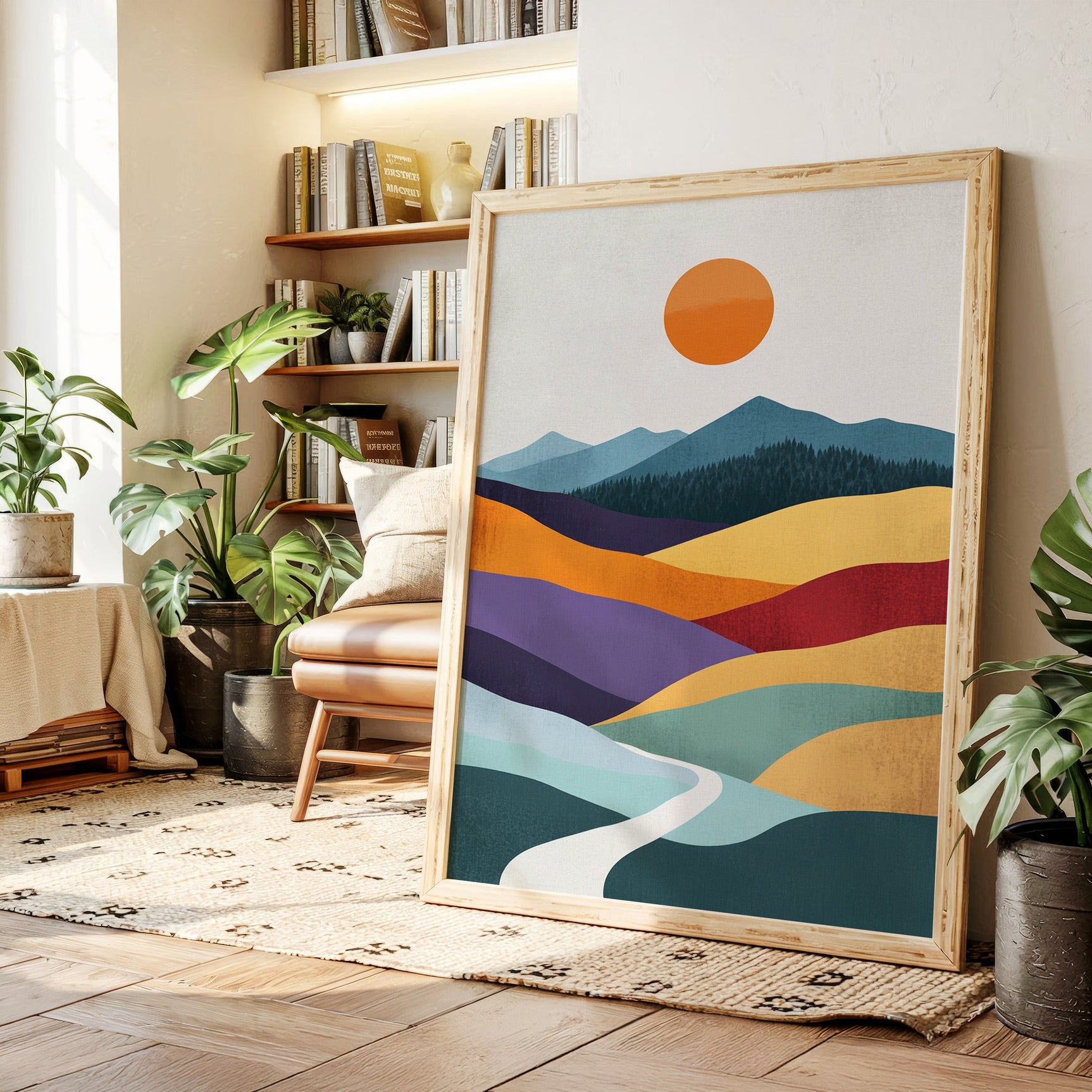 Sunlit Peaks - Abstract Landscape Art