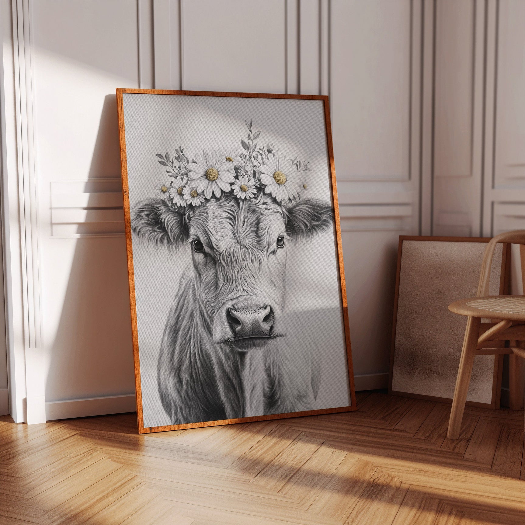 Rustic Daisy Cow