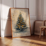 Illuminated Pines in Winter's Embrace