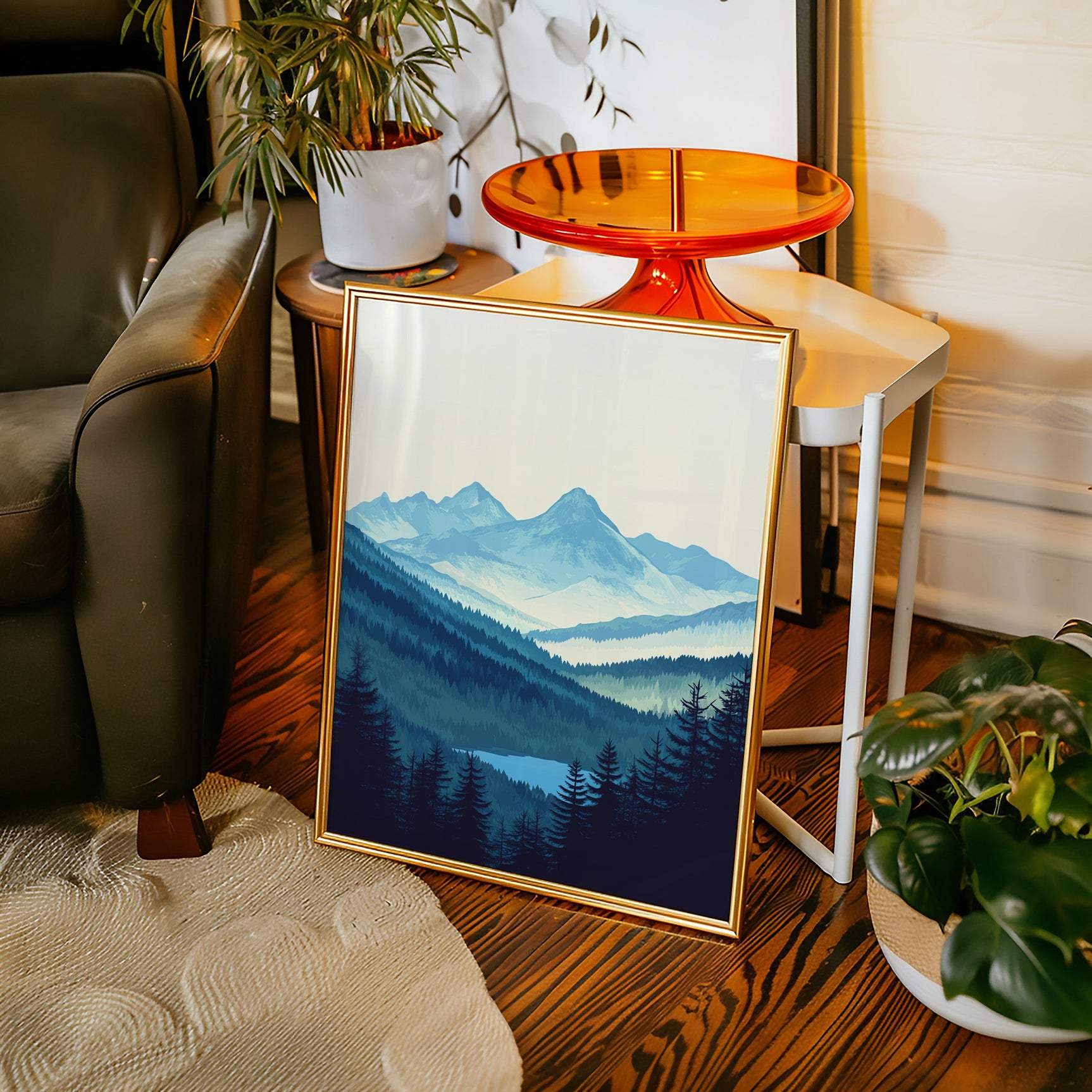 Serene Peaks - Tranquil Mountain Landscape Art