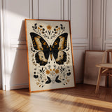 Gilded Monarch - Vintage Butterfly & Floral Art