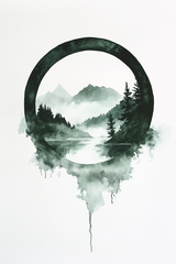 Tranquil Wilderness - Minimalist Forest Art