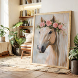 Petal-Crowned Horse Elegance