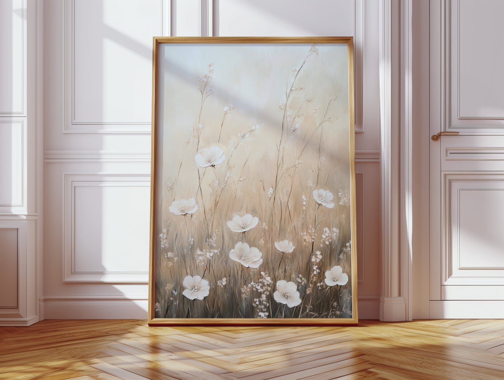Serenity in Beige Blossoms