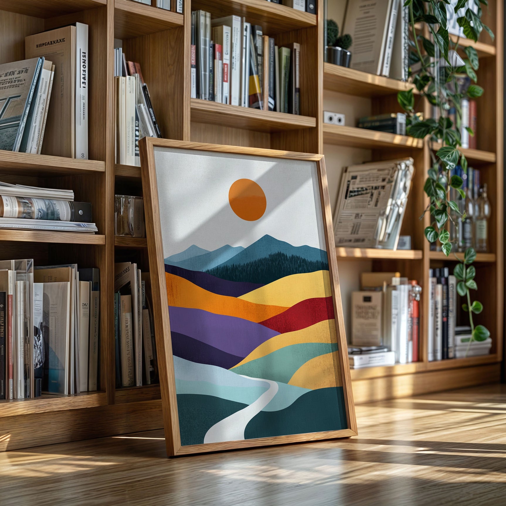 Sunlit Peaks - Abstract Landscape Art