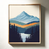Serene Peaks - Modern Mountain Landscape Print