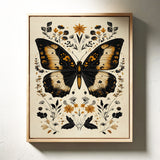 Gilded Monarch - Vintage Butterfly & Floral Art
