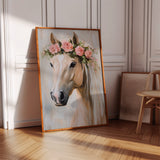 Petal-Crowned Horse Elegance