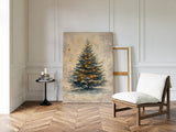 Illuminated Pines in Winter's Embrace