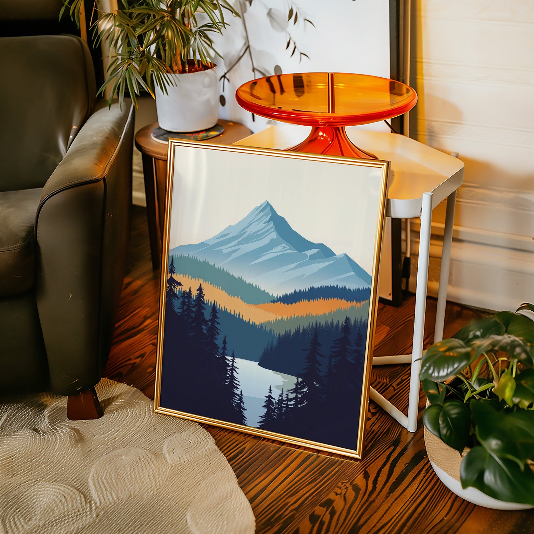 Serene Peaks - Modern Mountain Landscape Print