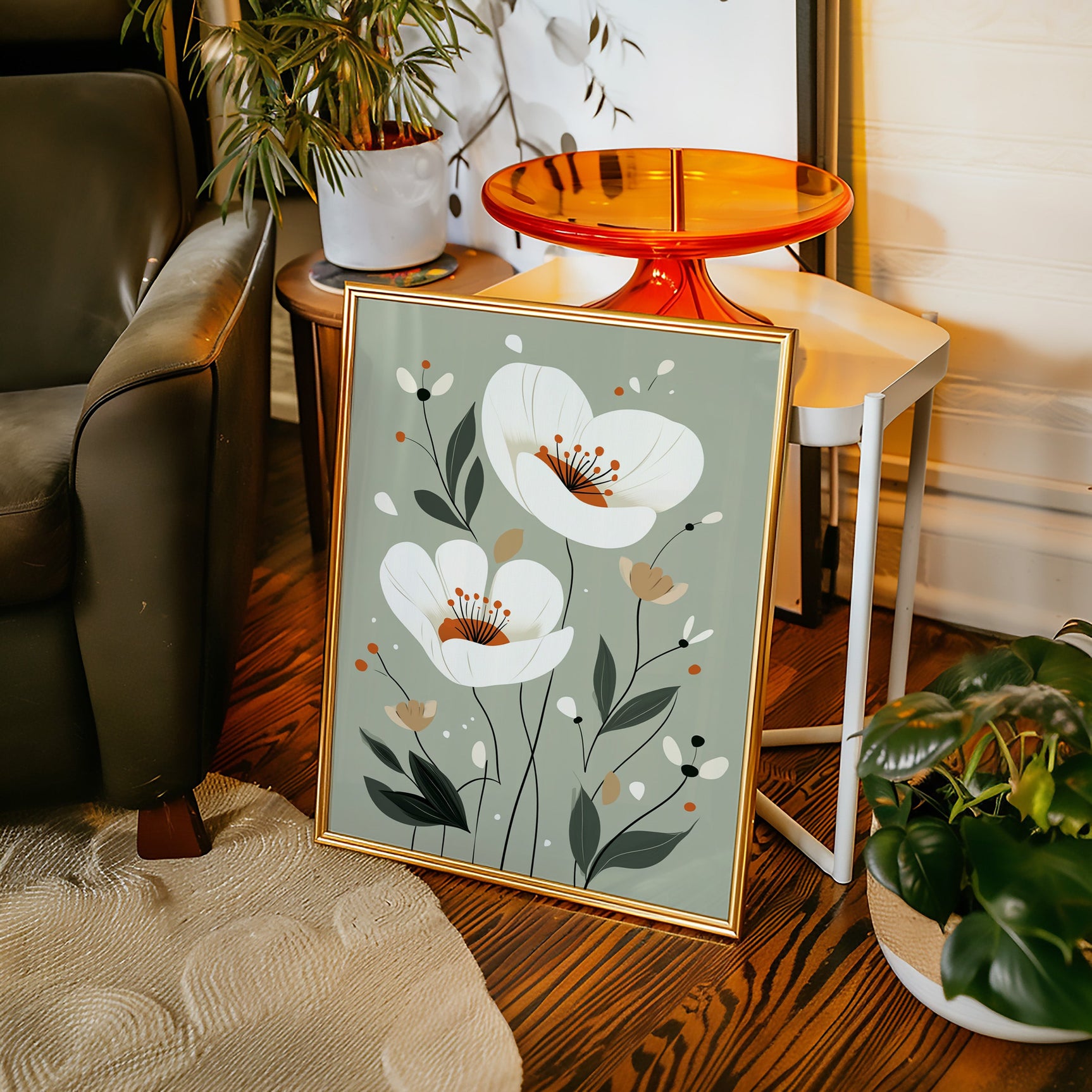 Tranquil Blossoms - Minimalist Floral Art