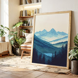 Serene Peaks - Tranquil Mountain Landscape Art