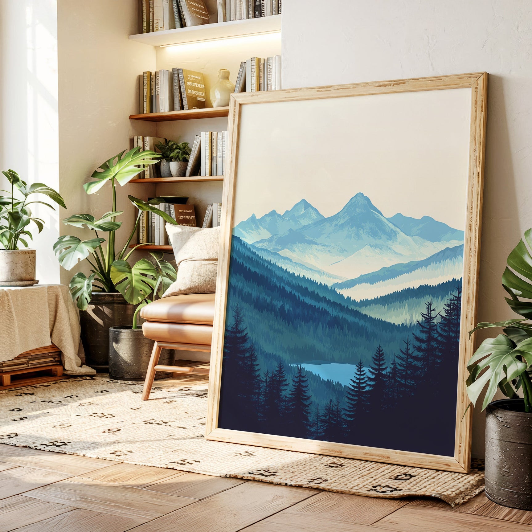 Serene Peaks - Tranquil Mountain Landscape Art