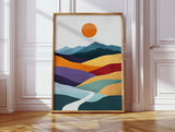 Sunlit Peaks - Abstract Landscape Art