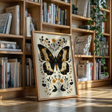 Gilded Monarch - Vintage Butterfly & Floral Art