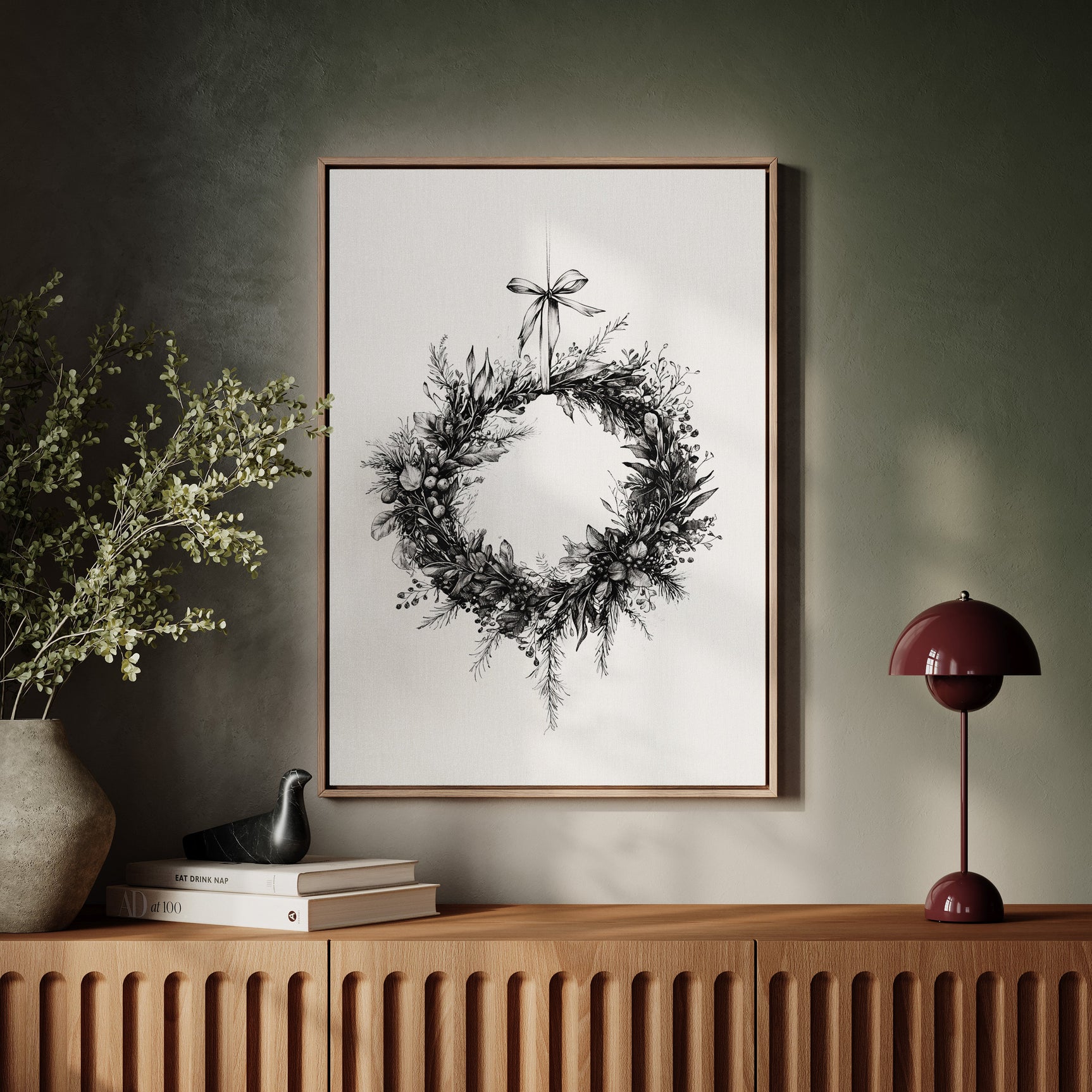 Monochromatic Wreath in Winter