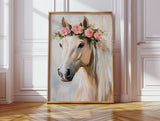 Petal-Crowned Horse Elegance
