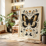 Gilded Monarch - Vintage Butterfly & Floral Art