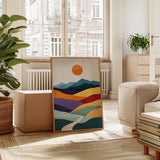 Sunlit Peaks - Abstract Landscape Art