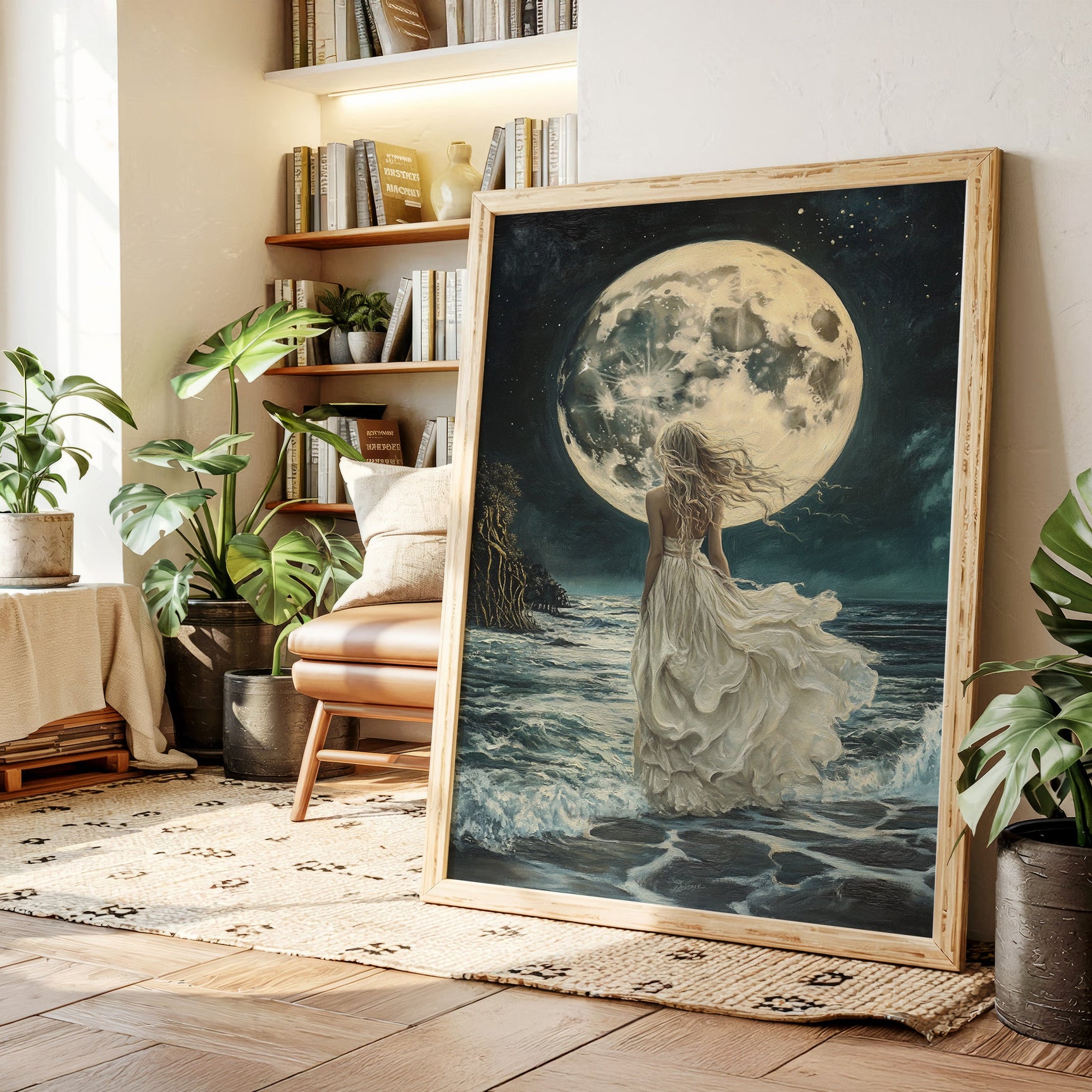 Lunar Reverie by the Sea
