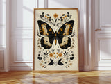 Gilded Monarch - Vintage Butterfly & Floral Art