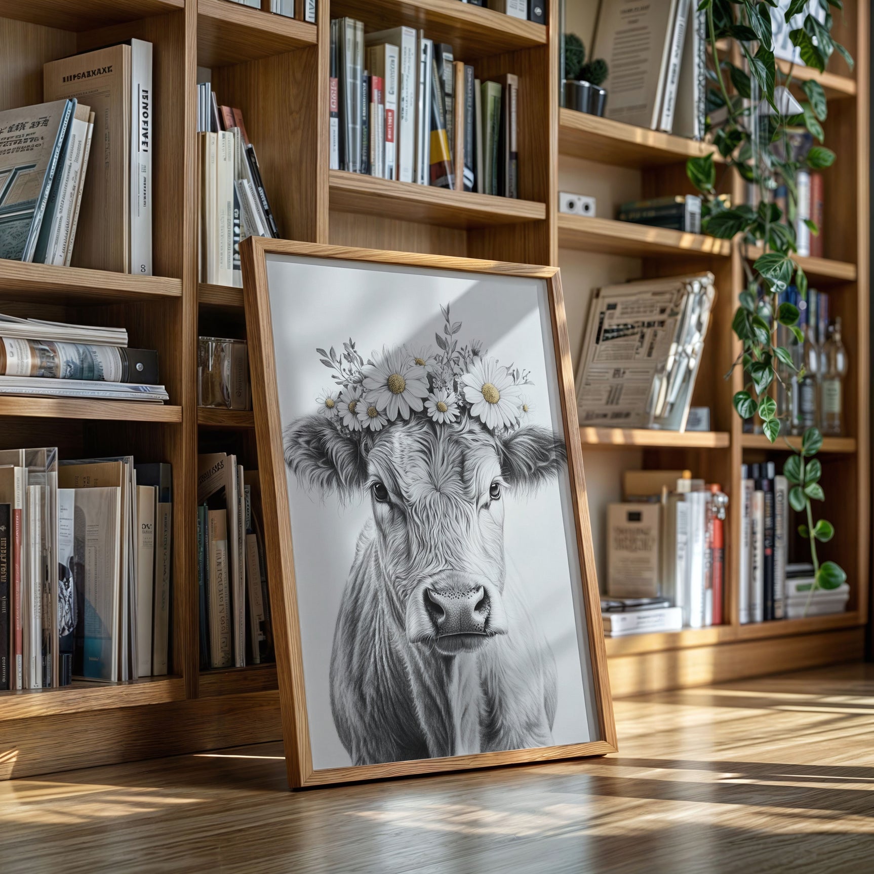 Rustic Daisy Cow