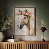 Petal-Crowned Horse Elegance