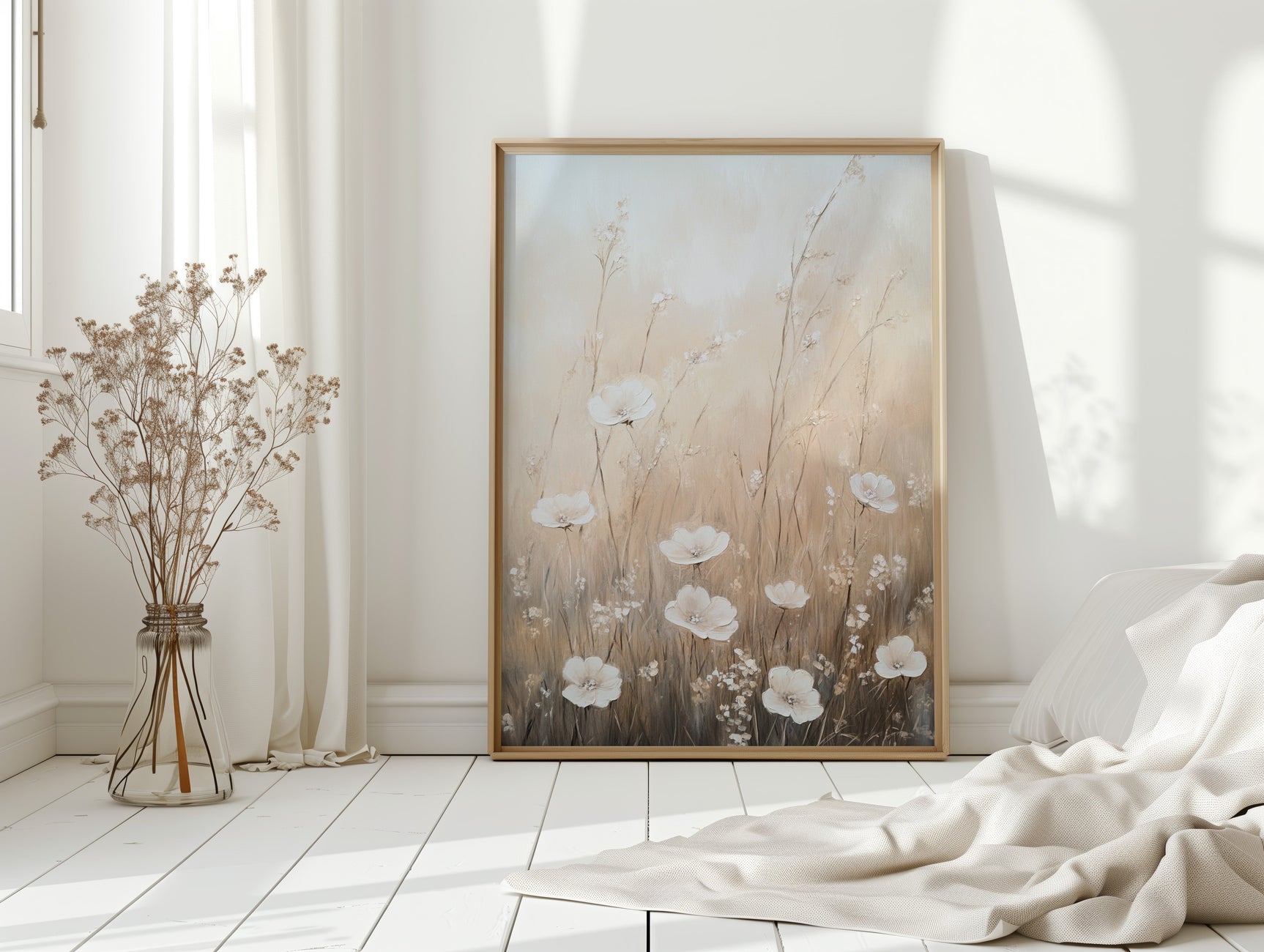 Serenity in Beige Blossoms