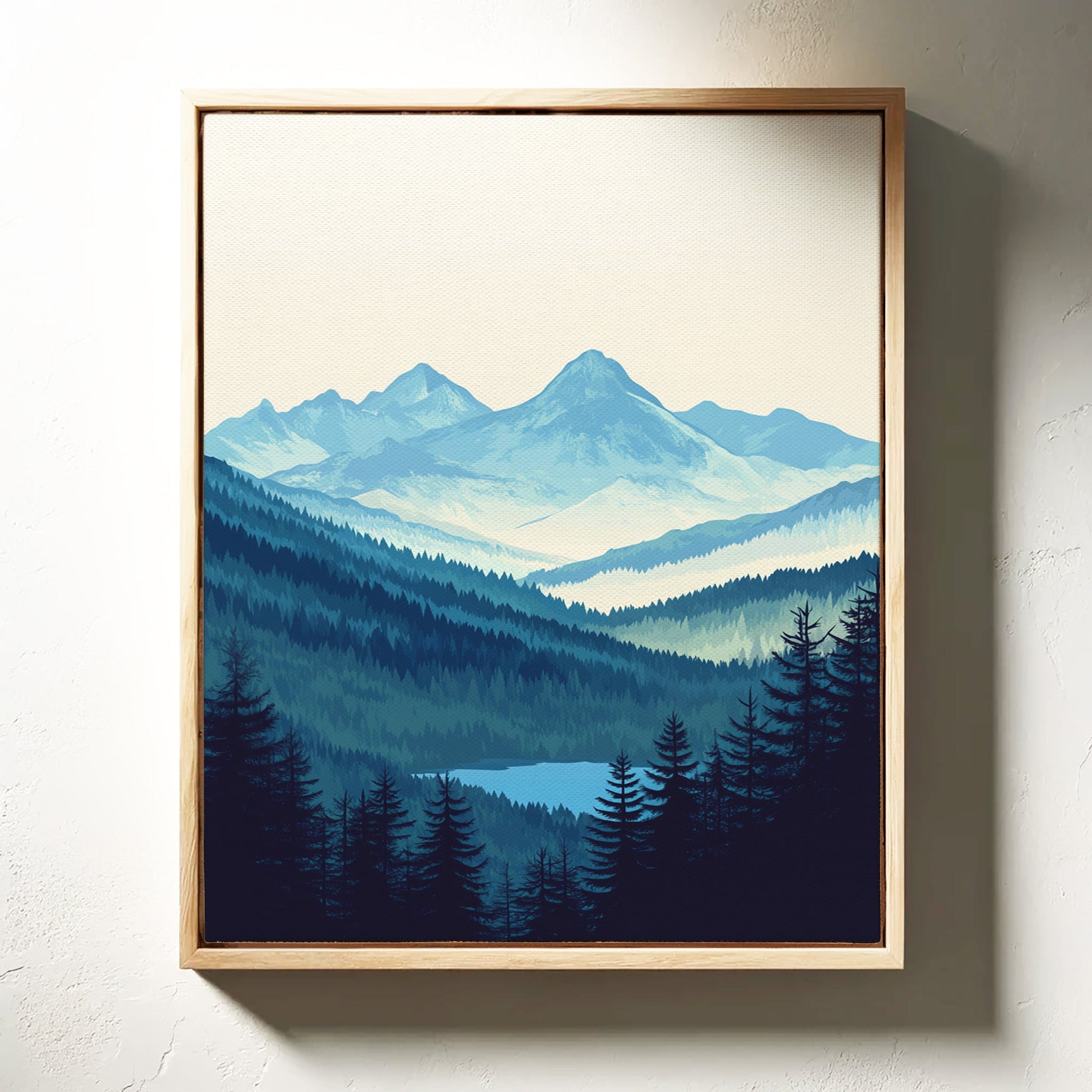 Serene Peaks - Tranquil Mountain Landscape Art