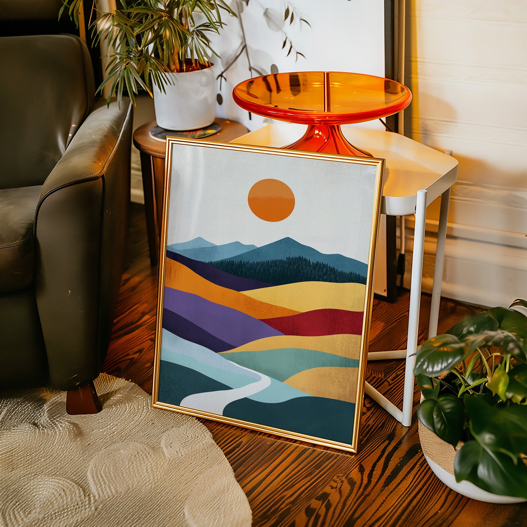 Sunlit Peaks - Abstract Landscape Art