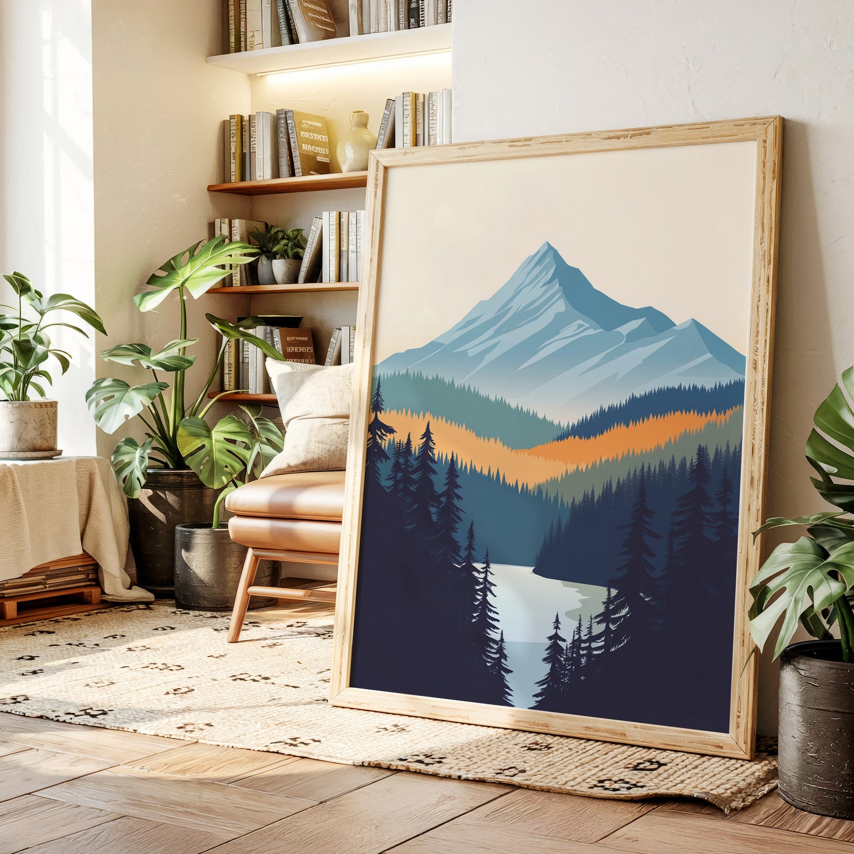 Serene Peaks - Modern Mountain Landscape Print