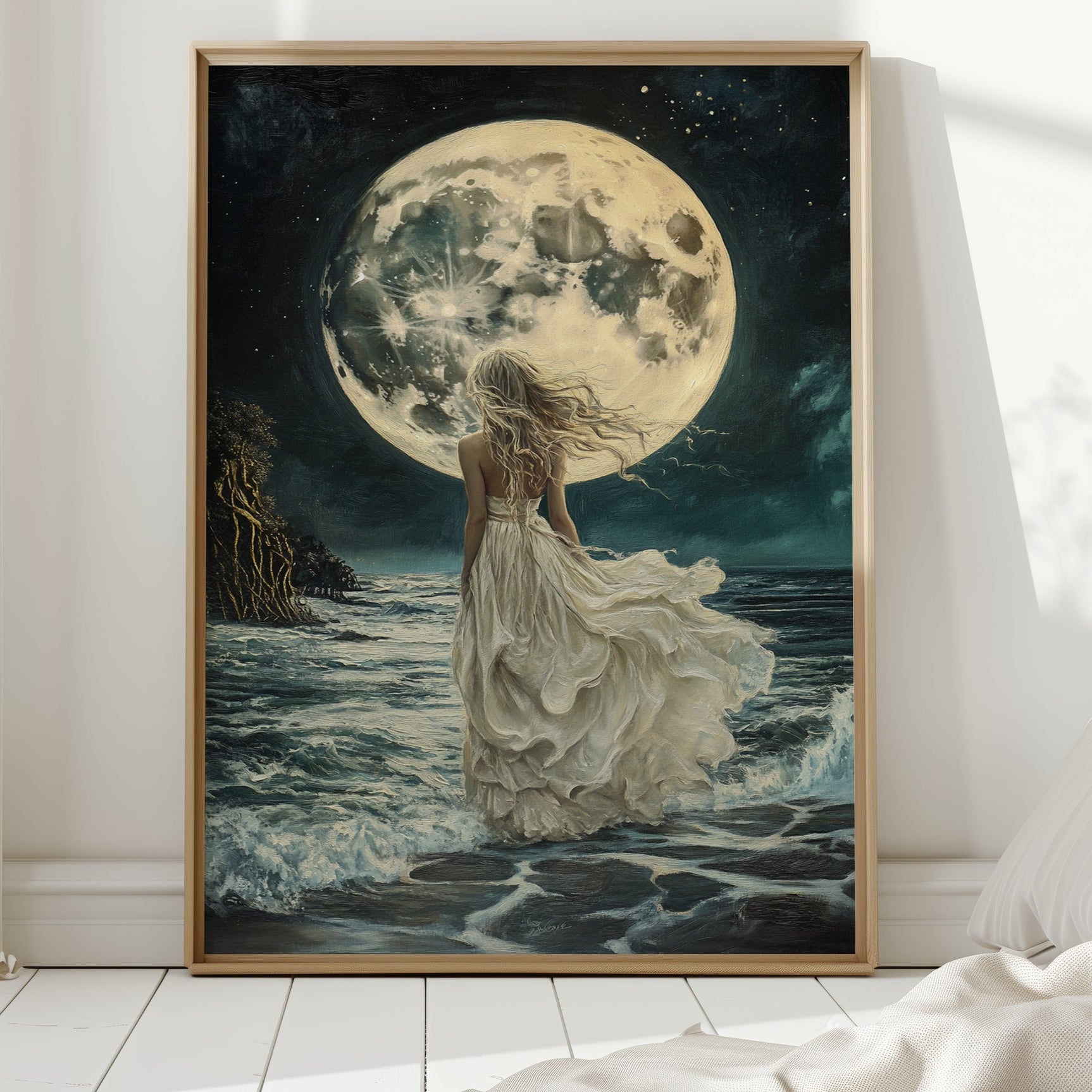 Lunar Reverie by the Sea