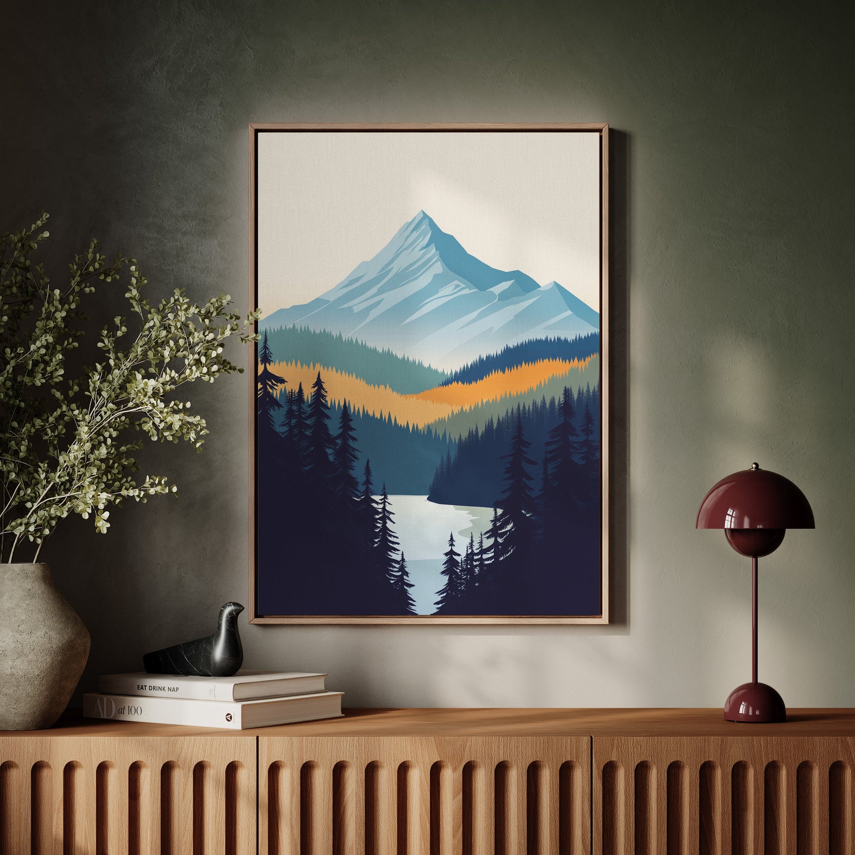 Serene Peaks - Modern Mountain Landscape Print