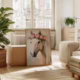 Petal-Crowned Horse Elegance