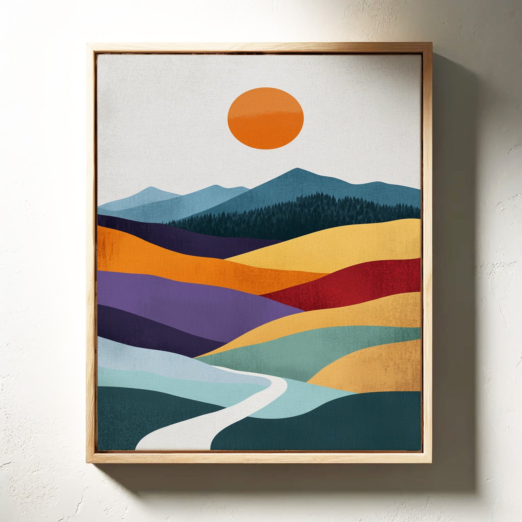 Sunlit Peaks - Abstract Landscape Art